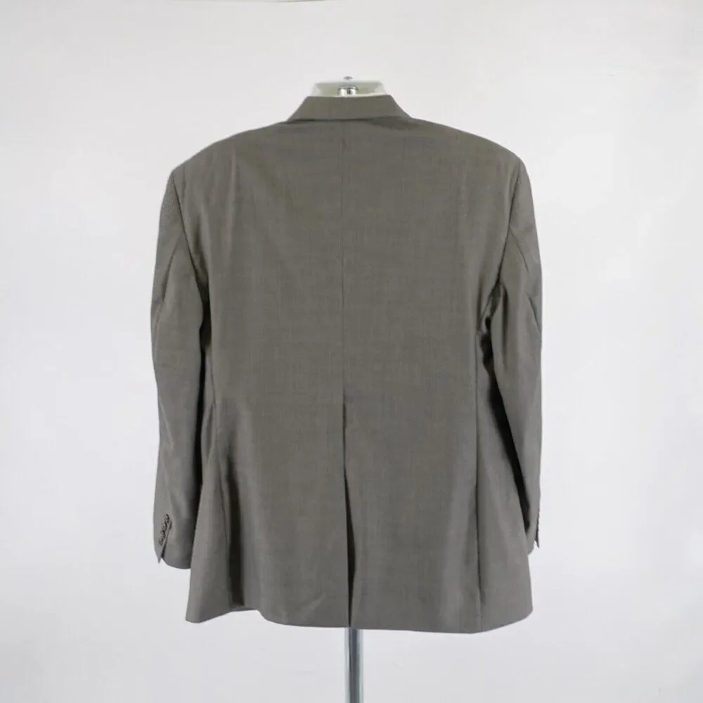 Jos A Bank Textured Wool Beige Black Star Check 44R‎ Blazer 2 Button Tagged 46R